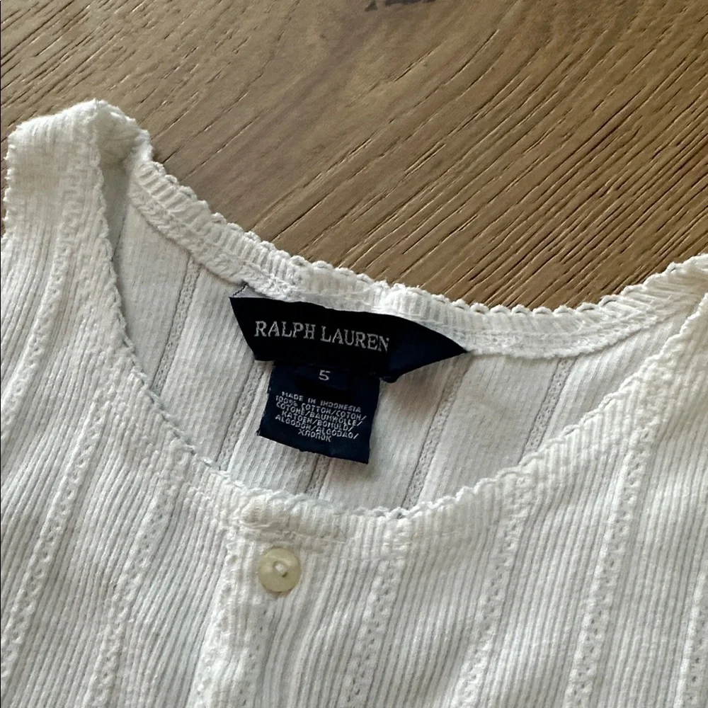 Ralph Lauren White Sleeveless Dress 5 girls